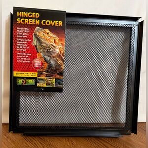 Exo Terra Hinged Screen Cover for 15/20 Gallon Tanks, Black